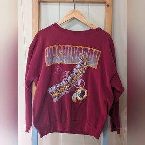 Vintage Hanes Maroon Red Washington Redskins Crewneck Sweater Logo 90s
